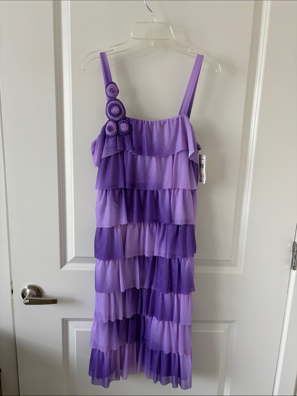 2 Hip by Wrapper girl's purple ruffle layered dress